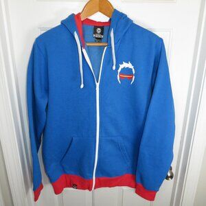 JINX Overwatch Ultimate Soldier 76 Men's Gamer Full Zip Hoodie Size 2XL Blue/Red